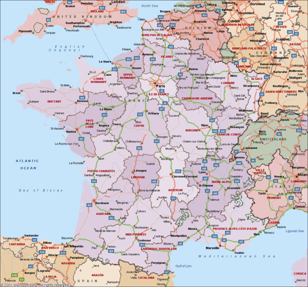 Maps of France – Just France